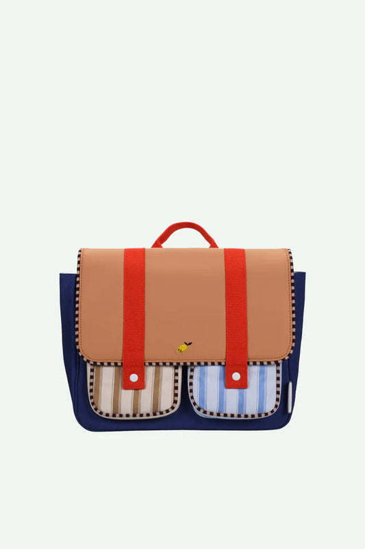 school bag | jane beige + ned blue