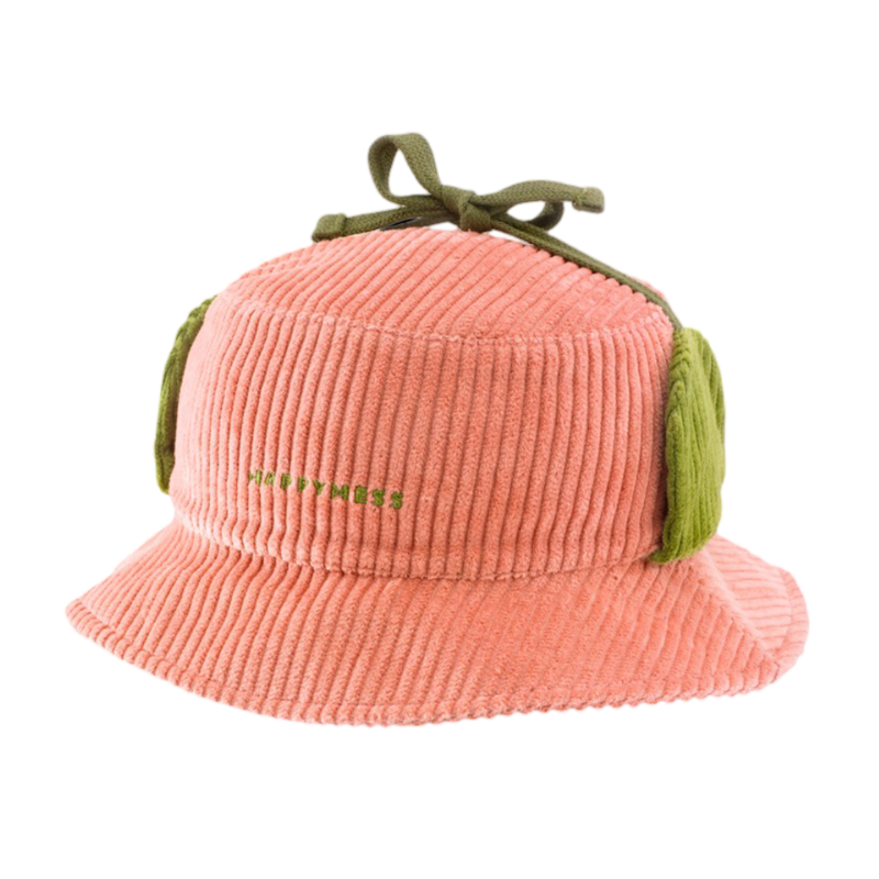 Corduroy Hat - Pink Blush/Moss