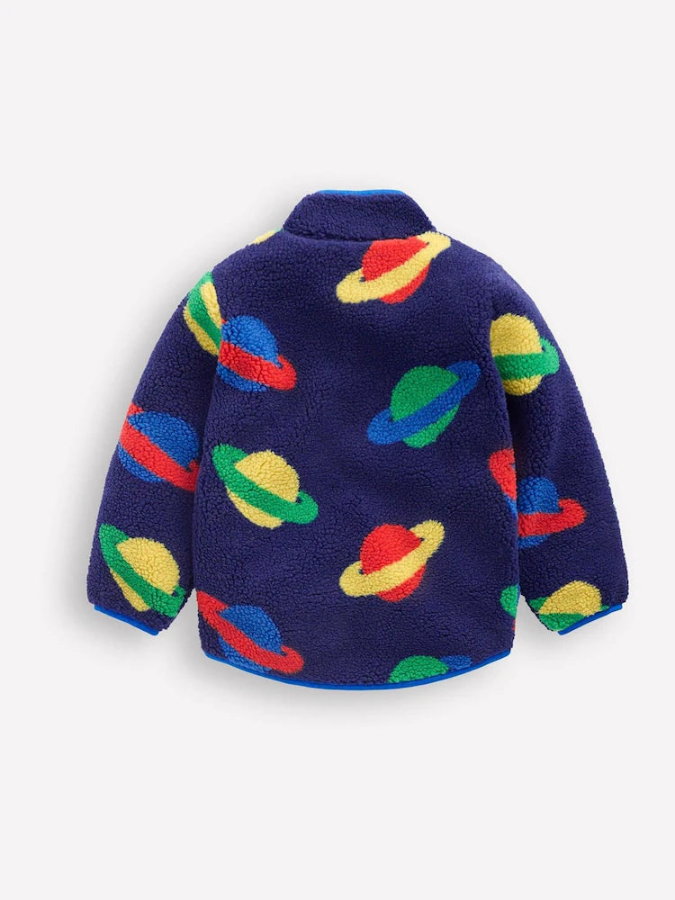 Cosy Borg Jacket-Twilight Blue Planets