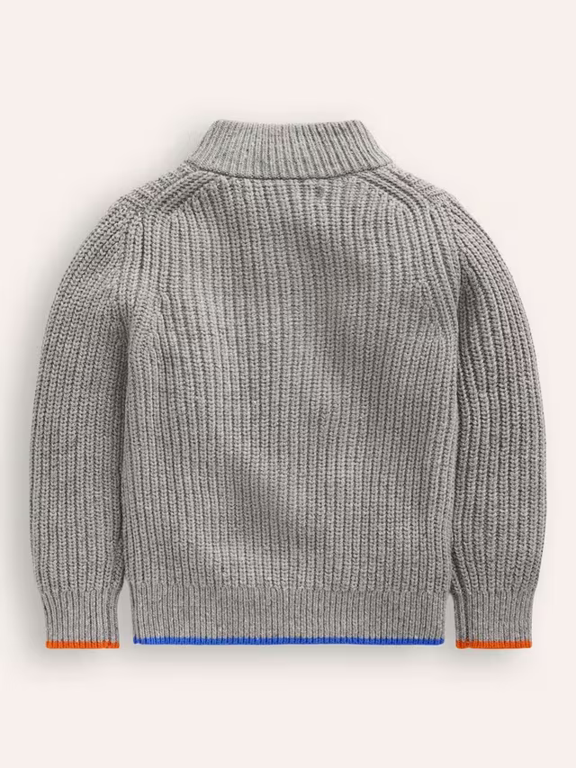 Heritage Half-Zip Jumper-Grey Marl